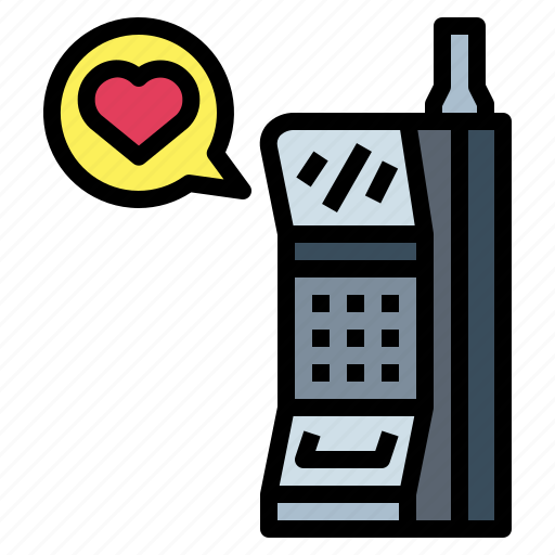 Communications, heart, phone, technology icon - Download on Iconfinder