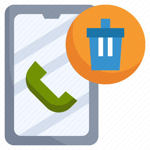 Trash, telephone, phone, receiver, communications, delete icon - Download on Iconfinder