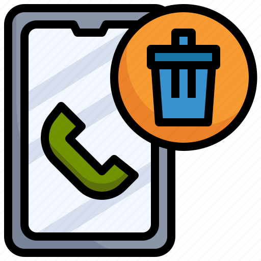 Trash, telephone, phone, receiver, communications, delete icon - Download on Iconfinder