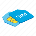 card, isometric, network, sim, sim card, telecommunication, telephone