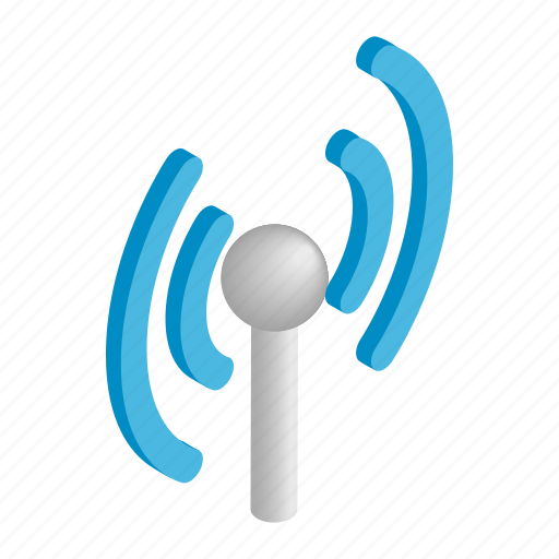 Antenna, communication, isometric, network, tower, wave, wireless icon - Download on Iconfinder