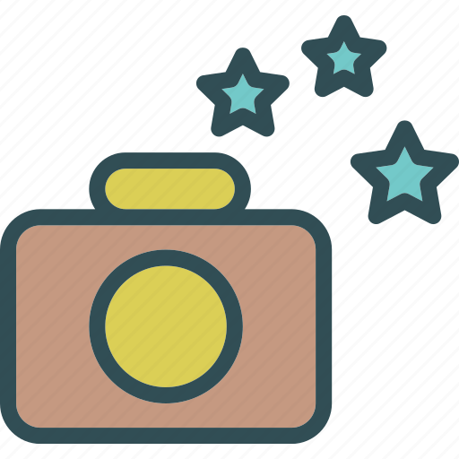 Camera, device, photography, photoshoot, stars icon - Download on Iconfinder
