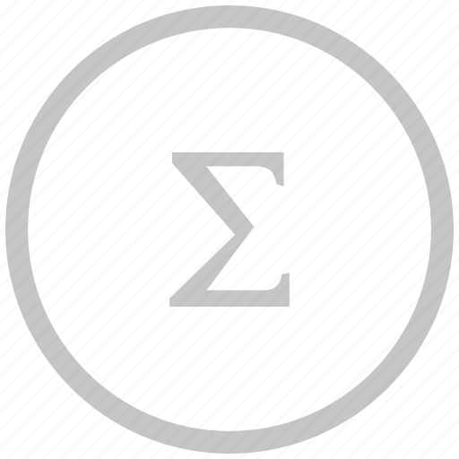 Sum, summa, math, border, circle icon - Download on Iconfinder