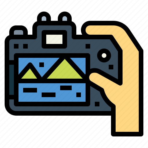 Camera, digital, hand, photographic, shooting icon - Download on Iconfinder