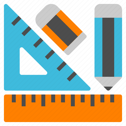 Pencil, rubber, ruler, stationary, tool icon - Download on Iconfinder