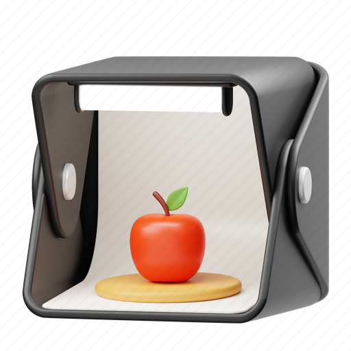 Studio, box, photography, photo, photograph, fruit, light 3D illustration - Download on Iconfinder