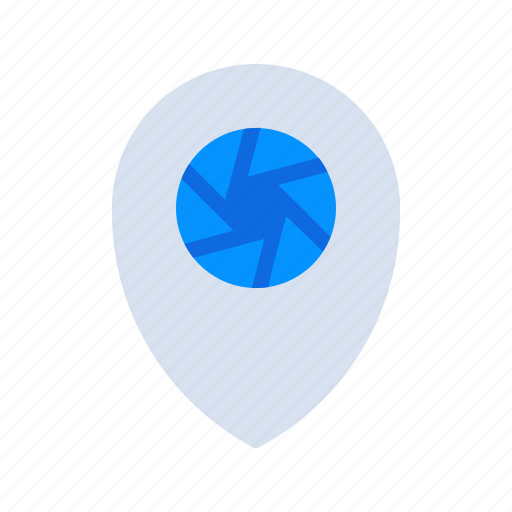 Camera, lens, location, map, photography, pin, shutter icon - Download on Iconfinder