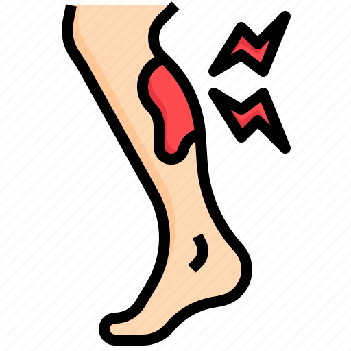 Bruised, calf, inflammation, healthcare, and, medical, painful icon - Download on Iconfinder