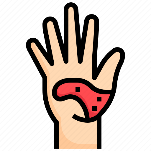 Hand, burn, healthcare, and, medical, irritation, pain icon - Download on Iconfinder