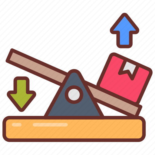 Lever, simple, machine, load, box, arrow, up icon - Download on Iconfinder
