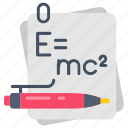 modern, physics, new, formula, equation, pen, documents, energy, equivalence