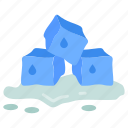 melting, ice, cubes, solid, water, temperature