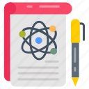 physics, notes, pen, book, notebook, atom, structure