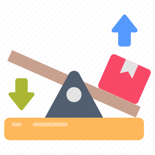 Lever, simple, machine, load, box, arrow, up icon - Download on Iconfinder