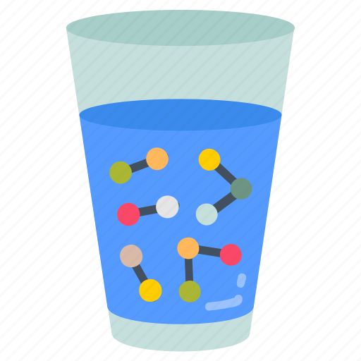 Liquid, glass, water, solution, particles, atoms, jar icon - Download on Iconfinder