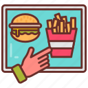 online, order, confirmation, fries, fast, food