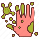 germs, on, hands, hand, dirty, infection, contagious, disease