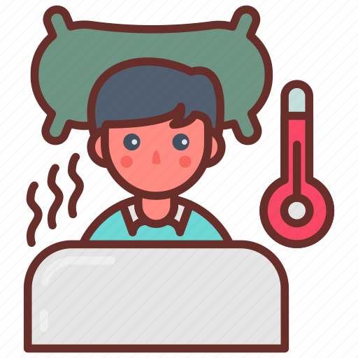 Sick, patient, covid, disease, ailment, temperature, high icon - Download on Iconfinder