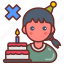 birthday, cancel, cake, no, party, girl, kid 