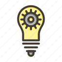 engineering, lightbulb, gear, idea, creative