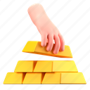 gold, ingot, investment, gold bar, bullion, finance, business, hand gesture 