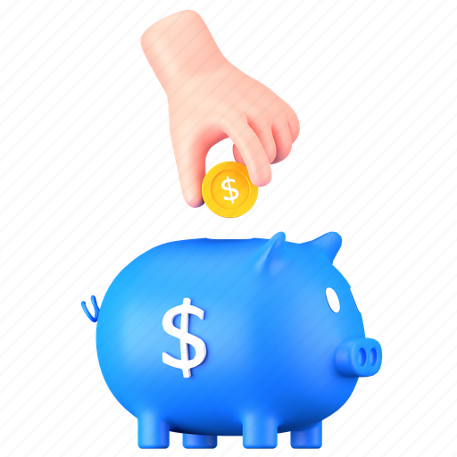 Piggy bank, money, savings, deposit, bank, finance, business 3D illustration - Download on Iconfinder