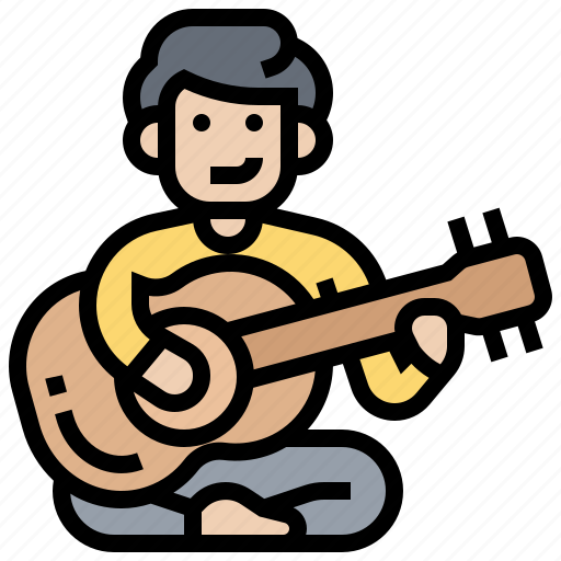 Acoustic, guitar, music, player, song icon - Download on Iconfinder