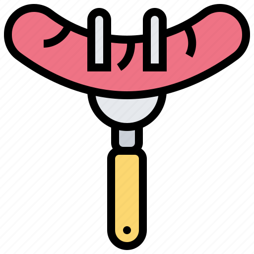 Delicious, eating, food, fork, sausage icon - Download on Iconfinder