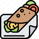 chicken, wrap, tortilla, burrito, salad