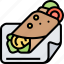 chicken, wrap, tortilla, burrito, salad 