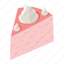 cake, meringue, pie, slice, piece, divide, sweet, dessert, isometric