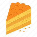 cake, shortbread, pie, slice, piece, divide, sweet, dessert, isometric