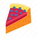 cake, pie, slice, berries, piece, divide, sweet, dessert, isometric
