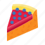 cake, pie, slice, berries, piece, divide, sweet, dessert, isometric 