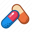 capsules, pill, vitamins, pharmacy, drugs, health, cartoon