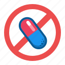 prohibited, pills, pill, vitamins, pharmacy, drugs, health, cartoon
