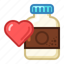 tablets, jar, heart, pills, pill, vitamins, pharmacy, drugs, cartoon