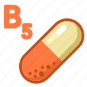 vitamin, b5, pill, vitamins, pharmacy, drugs, health, cartoon