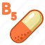 vitamin, b5, pill, vitamins, pharmacy, drugs, health, cartoon 