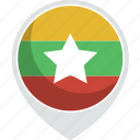 country, flag, myanmar, nation