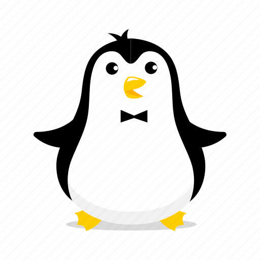 Penguin, waiter, bow ties, cartoon, bird, character icon - Download on Iconfinder