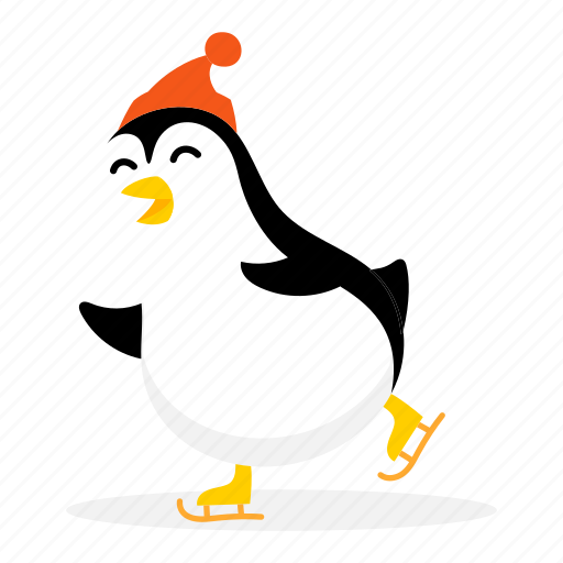 Ice skating, skating rink, penguin, winter activities, bird, character icon - Download on Iconfinder