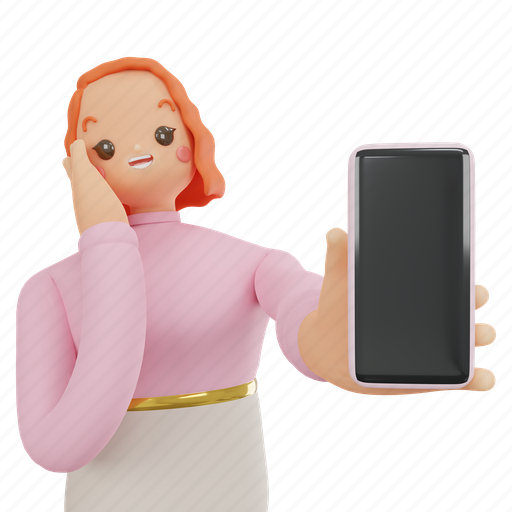 Girl, selfie, woman, smartphone, lifestyle, phone, device 3D illustration - Download on Iconfinder
