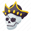 skull, pirate, head, halloween, death