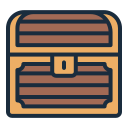 chest, achievement, reward, pirate, treasure, wooden, shipping