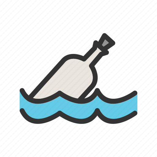 Bottle, cork, glass, pirate, rope, sea, water icon - Download on Iconfinder