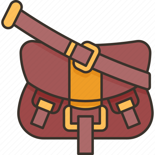 Bag, saddle, wallet, leather, belt icon - Download on Iconfinder