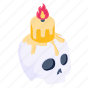candle, skull candle, dead, danger, hallowen skull