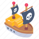 pirate ship, ship, ship theft, cruise, piracy