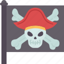 flag, pirate, ship, banner, criminal